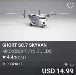 Short SC.7 Skyvan by Microsoft/iniBuilds. USD 14.99