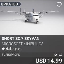 Short SC.7 Skyvan by Microsoft / iniBuilds. USD 14.99