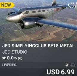 JED simFlyingClub BE18 Metal Liveries by JED Studio. USD 6.99