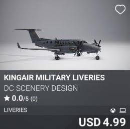 KingAir Military Liveries by DC Scenery Design. USD 4.99