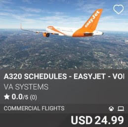 A320 Schedules - EasyJet - Vol 6 by VA SYSTEMS. USD 24.99