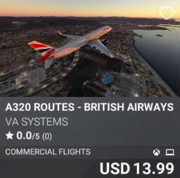 A320 Routes - British Airways - Vol 4 by VA SYSTEMS. USD 13.99