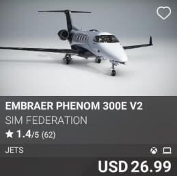 Embraer Phenom 300E V2 by Sim Federation. USD 26.99