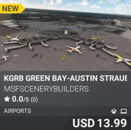 KGRB Green Bay-Austin Straubel Intl Airport by MSFScenerybuilders. USD 13.99