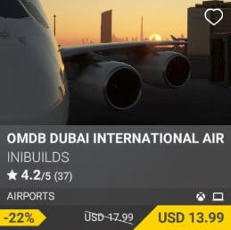 OMDB Dubai International Airport by iniBuilds. USD 17.99 (on sale for 13.99)