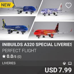 iniBuilds A320 Special Liveries by Perfect Flight. USD 7.99