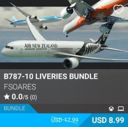 B787-10 Liveries Bundle by FSoares. USD 8.99