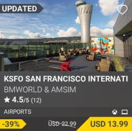 KSFO San Francisco International Airport by BMWorld & AmSim. USD 22.99 (on sale for 13.99)