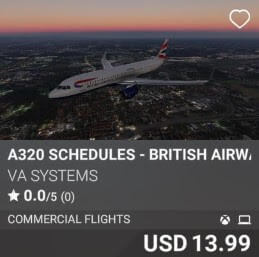 A320 Schedules - British Airways - Vol 6 by VA SYSTEMS. USD 13.99