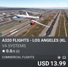 A320 Flights - Los Angeles (KLAX) - Vol 2 by VA SYSTEMS. USD 13.99