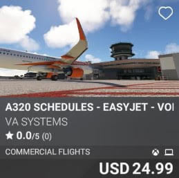 A320 Schedules - EasyJet - Vol 8 by VA SYSTEMS. USD 24.99