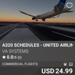 A320 Schedules - United Airlines - Vol 1 by VA SYSTEMS. USD 24.99