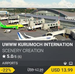 UWWW Kurumoch International Airport by Scenery Creation. USD 17.99 (on sale for 13.99)