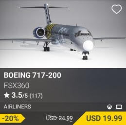 Boeing 717-200 by FSX360. USD 24.99 (on sale for 19.99)