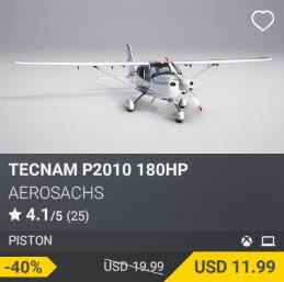 Tecnam P2010 180HP by AeroSachs. USD 19.99 (on sale for 11.99)