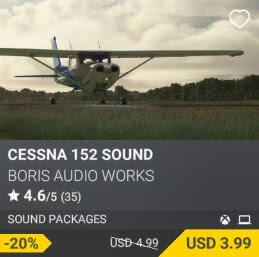 Cessna 152 Sound by Boris Audio Works. USD 4.99 (on sale for 3.99)