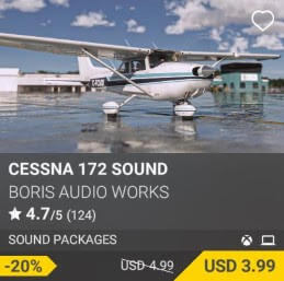 Cessna 172 Sound by Boris Audio Works. USD 4.99 (on sale for 3.99)