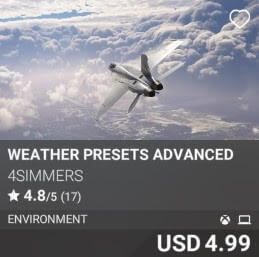 Weather Presets Advanced by 4Simmers. USD 4.99