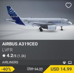 Airbus A319ceo by LVFR. USD 24.99 (on sale for 14.99)