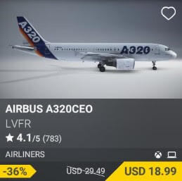 Airbus A320ceo by LVFR. USD 29.49 (on sale for 18.99)