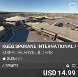 KGEG Spokane International Airport by MSFScenerybuilders. USD 14.99