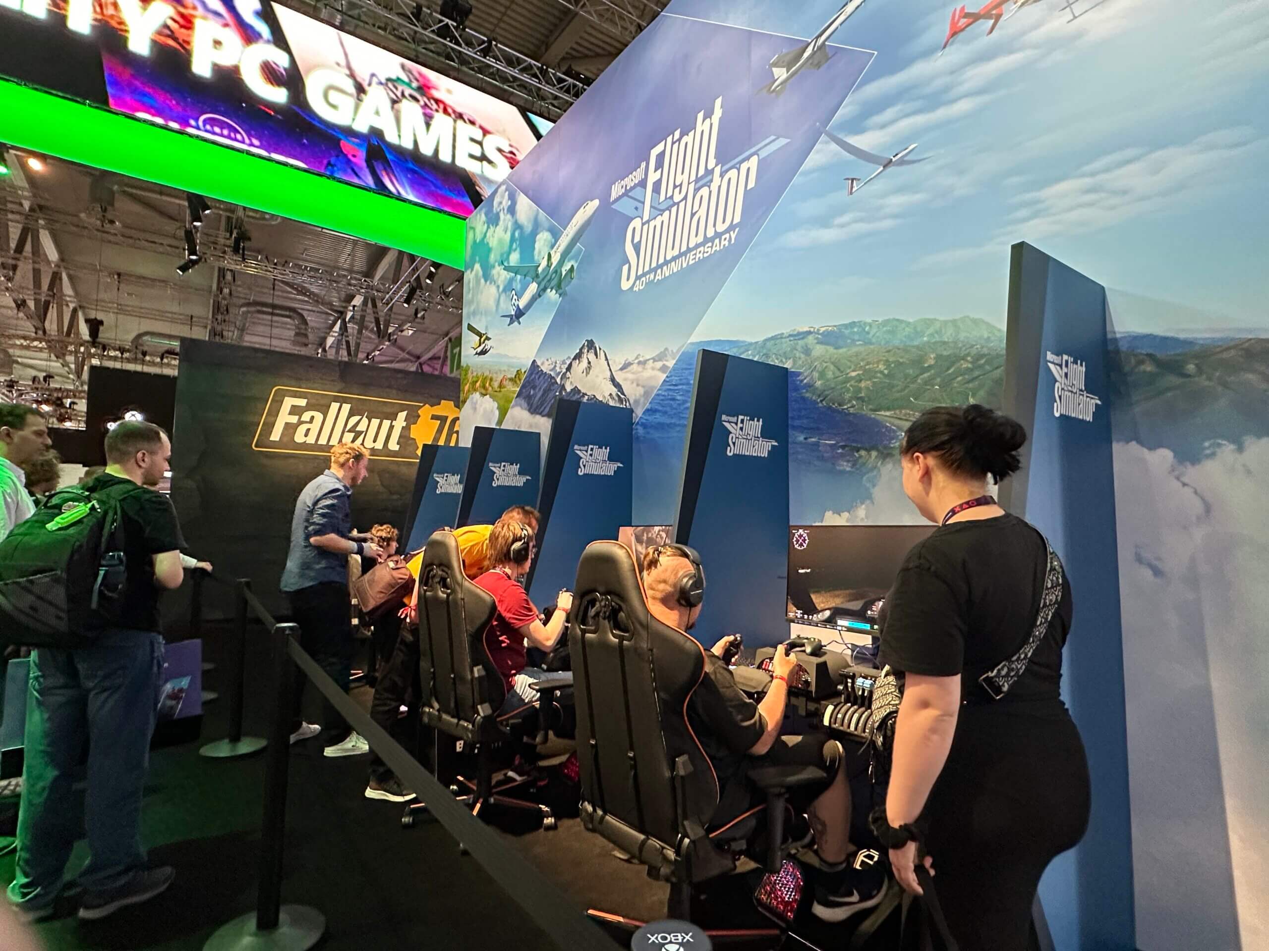 The Microsoft Flight Simulator booth at gamescom 2024 in Cologne, Germany.