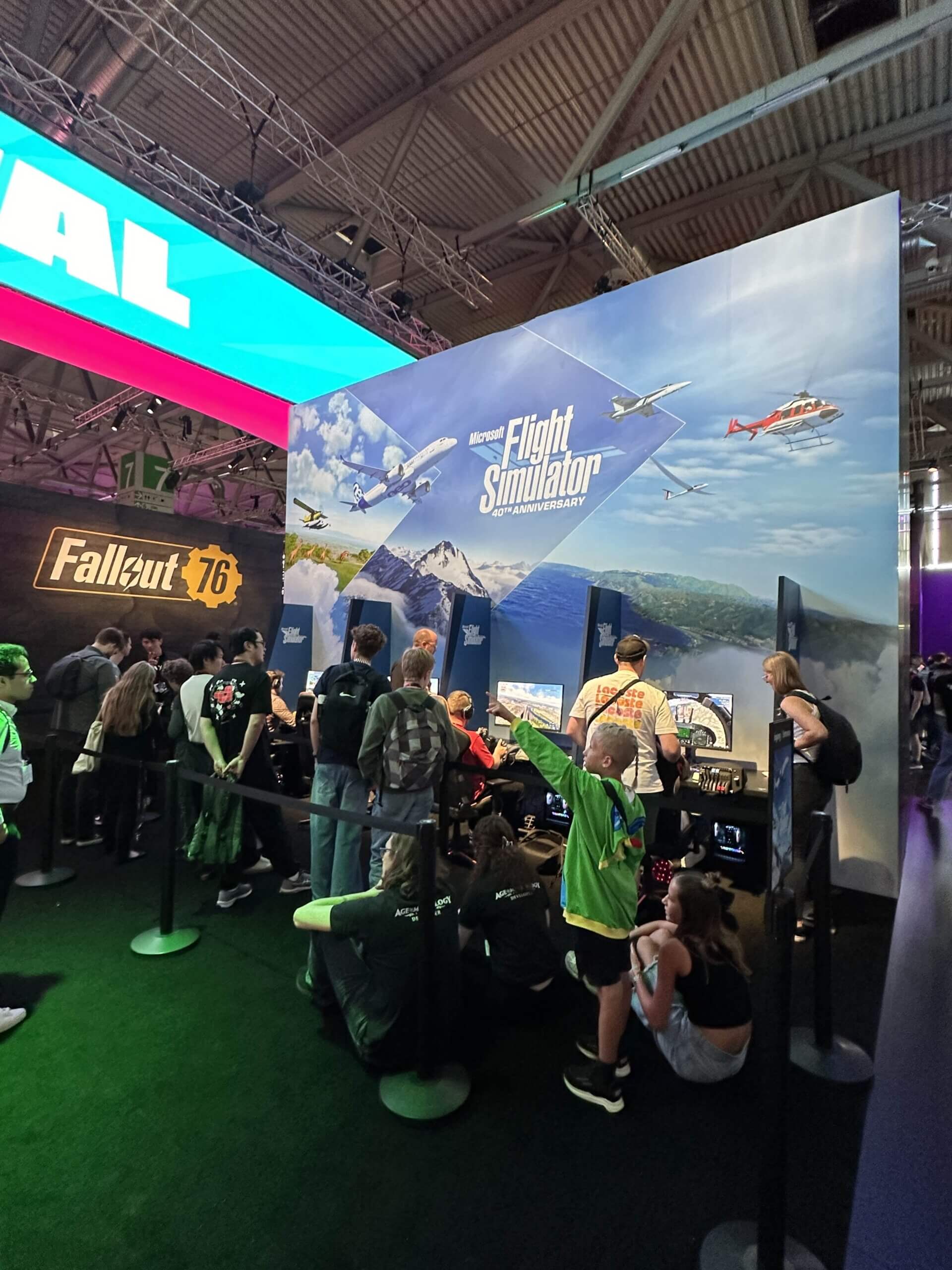 The Microsoft Flight Simulator booth at gamescom 2024 in Cologne, Germany.