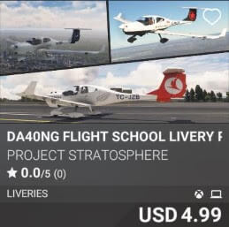 DA40NG Flight School Livery Pack 2 by Project Stratosphere. USD 4.99