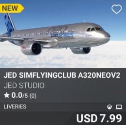 JED simFlyingClub A320neoV2 Metal Liveries by JED Studio. USD 7.99