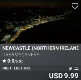 Newcastle (Northern Ireland) Night Enhanced by Dreamscenery. USD 9.99