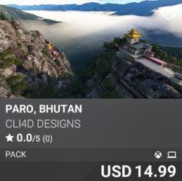 Paro, Bhutan by CLI4D Designs. USD 14.99