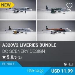 A320v2 Liveries Bundle by DC Scenery Design. USD 11.99