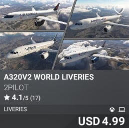 A320V2 WORLD LIVERIES by 2PILOT. USD 4.99