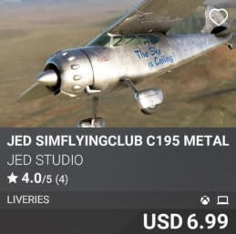 JED simFlyingClub C195 Metal Liveries by JED Studio. USD 6.99