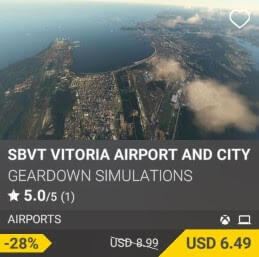 SBVT Vitoria Airport and City Update by Geardown Simulations. USD 8.99 (on sale for 6.49)