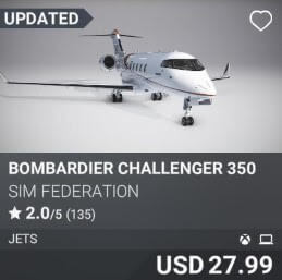 Bombardier Challenger 350 by Sim Federation. USD 27.99