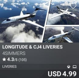 Longitude & CJ4 Liveries by 4Simmers. USD 4.99