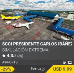 SCCI Presidente Carlos Ibáñez Intl Airport by Simulación Extrema. USD 13.99 (on sale for 9.99)