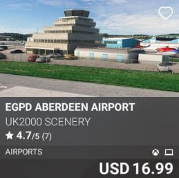 EGPD Aberdeen Airport by UK2000 Scenery. USD 16.99