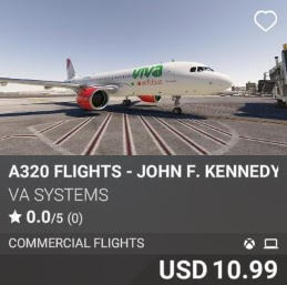 A320 Flights - John F. Kennedy (KJFK) - Vol 4 by VA SYSTEMS. USD 10.99