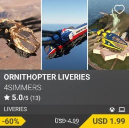 Ornithopter Liveries by 4simmers. USD 4.99 (on sale for 1.99)