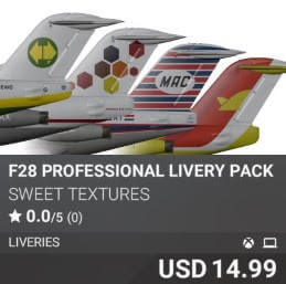 F28 Professional Livery Pack by Sweet Textures. USD 14.99