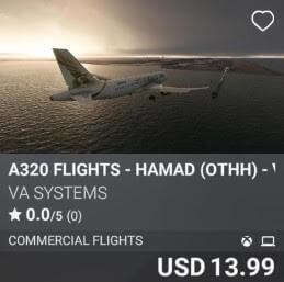 A320 Flight - Hamad (OTHH) - Va Systems USD 13.99