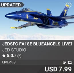 JEDSFC FA18E BlueAngels Liveries by JED Studio. USD 7.99