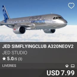 JED simFlyingClub A320neoV2 Metal Liveries by JED Studio. USD 7.99