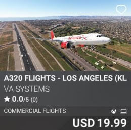 A320 Flights - Los Angeles (KLAX) - Vol 4 by VA SYSTEMS. USD 19.99