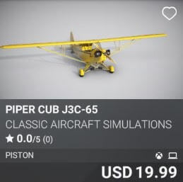 Piper Cub J3C-65 by Classic Aircraft Simulations. USD 19.99