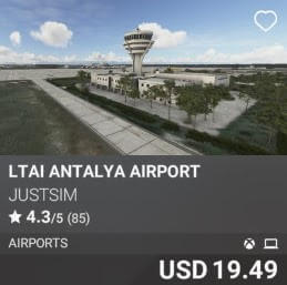 LTAI Antalya Airport by JustSim. USD 19.49 (on sale for 14.49)