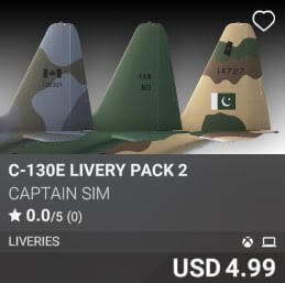 C-130E Livery Pack 2 by Captain Sim. USD 4.99