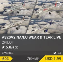 A320V2 NA/EU Wear and Tear Live 2Pilot USD 1.99